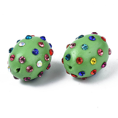 Polymer Clay Rhinestone Beads RB-T017-32B-1