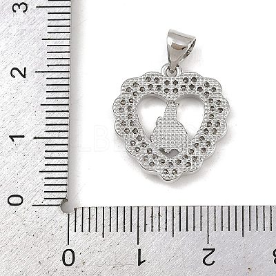 Brass Micro Pave Cubic Zirconia Pendants KK-P323-11A-P01-1
