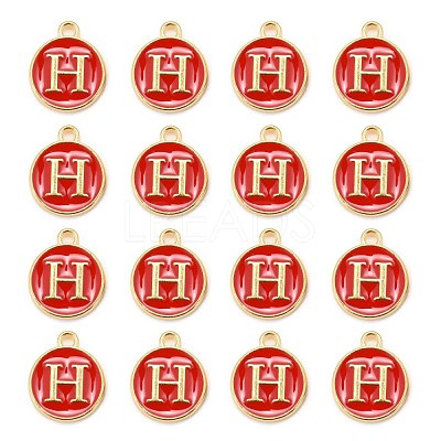 Golden Plated Alloy Enamel Charms X-ENAM-S118-03H-1