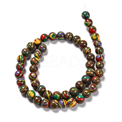 Synthetic Malachite Beads Strands G-I199-32-6mm-G-1