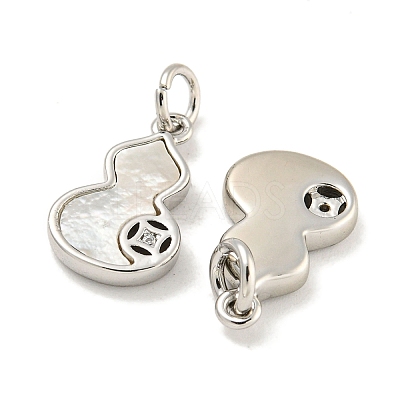 Brass Micro Pave Clear Cubic Zirconia Pendants KK-P275-20P-1