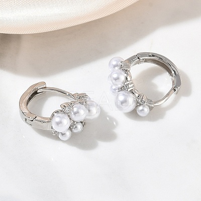 Brass Micro Pave Cubic Zirconia Hoop Earrings for Women EJEW-A168-17P-1