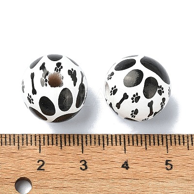 Pet Theme Wood Large Hole European Beads WOOD-D027-03A-1