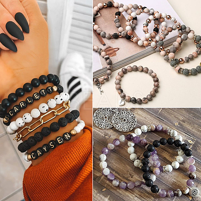 2 Strands Natural Lava Rock Beads Strands G-SP0001-28-1