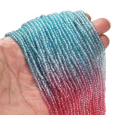 Transparent Painted Glass Beads Strands LS-DGLA-A034-T2mm-A11-1