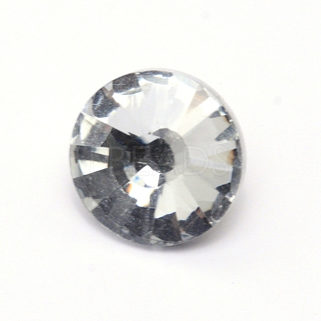 Glass Rhinestone Button BUTT-WH0015-21D-01-1
