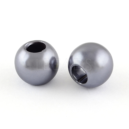 ABS Plastic Imitation Pearl European Beads X-MACR-R530-12mm-A50-1