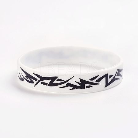 Men's Eco-Friendly Silicone Wristbands Bracelets BJEW-K144-F01-1