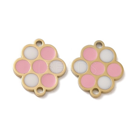 Ion Plating(IP) 316L Surgical  Stainless Steel Enamel Flower Connector Charms STAS-D035-02A-G-1
