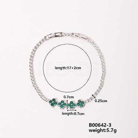 Fashionable Four-leaf Clover Bracelet with Sparkling Colorful Diamonds IR8523-3-1