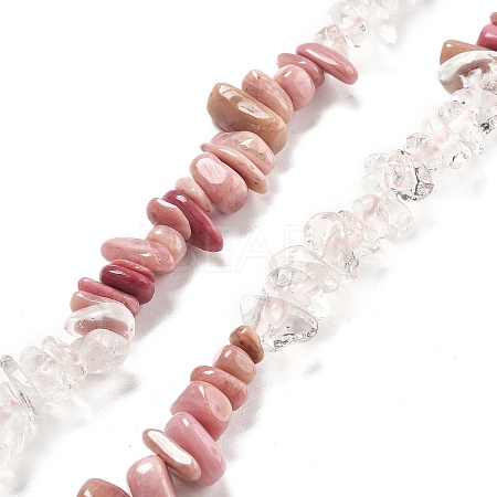 Natural Quartz Crystal & Rhodonite Beads Strands G-L610-A22-01-1