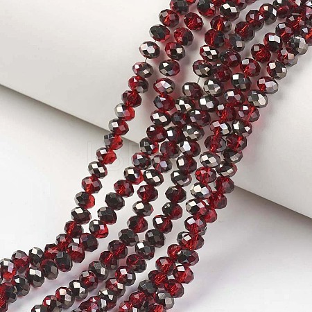 Electroplate Transparent Glass Beads Strands EGLA-A034-T2mm-P06-1