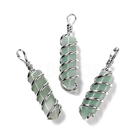 Natural Green Aventurine Big Pointed Pendants G-I322-05P-04-1
