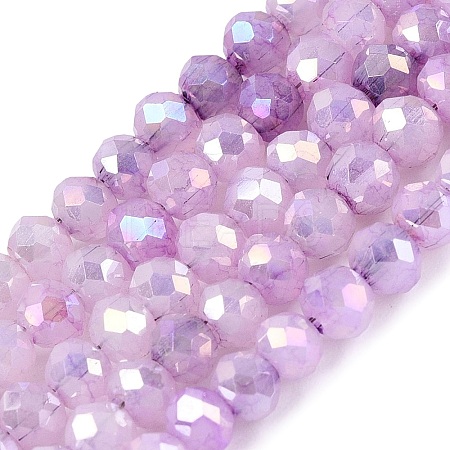 Dyed Crackle Imitation Jade Glass Beads Strands EGLA-Q131-02A-05-1