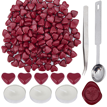 CRASPIRE 200Pcs Heart Sealing Wax Particles DIY-CP0009-29-1