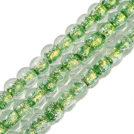 Handmade Foil Lampwork Beads Strands FOIL-K003-06B-13-1