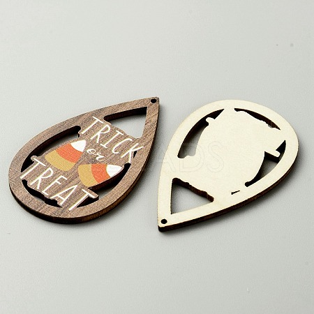 Halloween Theme Printed Wood Big Pendants X1-WOOD-TAC0015-09H-1