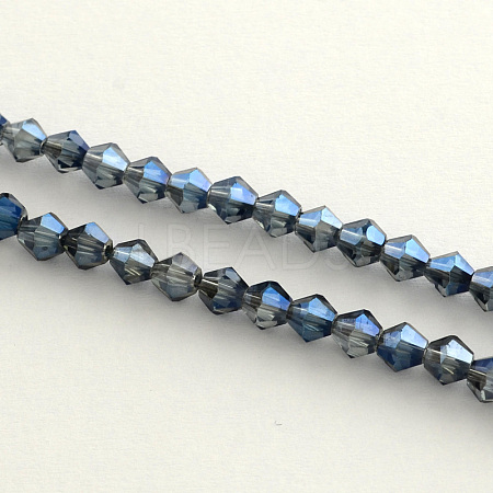 Electroplate Glass Bead Strands X-EGLA-R094-4mm-13-1