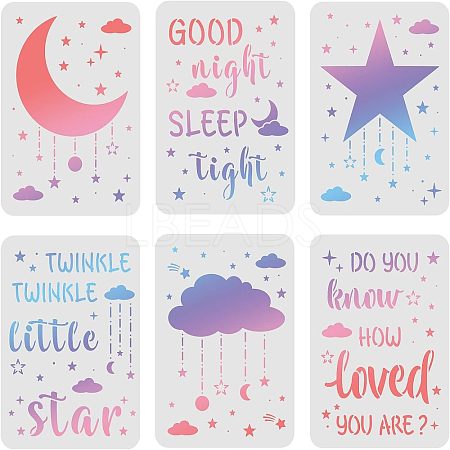 PET Plastic Drawing Painting Stencils Templates Sets DIY-WH0172-450-1
