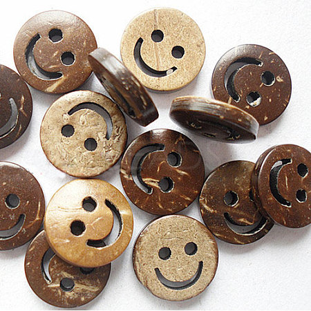 Lovely Face Carved 2-hole Button NNA0YZZ-1