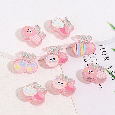 Printed Opaque Acrylic Beads OACR-P035-02A-M-1