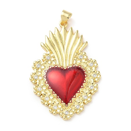 Brass Micro Pave Cubic Zirconia Pendants KK-I379-03G-H-1