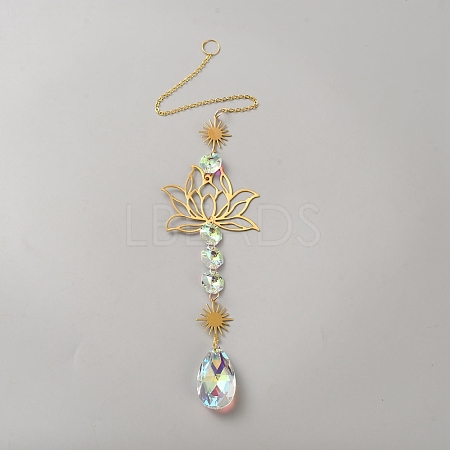 Glass & Alloy Hanging Suncatchers AJEW-WH0481-177I-1
