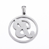 Non-Tarnish 304 Stainless Steel Pendants STAS-K162-044P-2