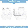 2Pcs 2 Styles Bridal Rhinestones Pearl Mesh Veil Cloth Hair Bands MRMJ-FG0001-16A-2