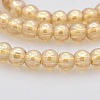 Pearl Luster Plated Glass Round Beads Strands GLAA-A025-4mm-PL01-1