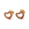 Ion Plating(IP) Rhinestone Hollow Heart Stud Earrings EJEW-Q704-02G-2