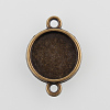 Flat Round Alloy Cabochon Connector Settings PALLOY-N0087-04AB-NF-1
