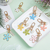 Olycraft 8Pcs 8 Style Alloy & Resin Enamel Pendant Keychains KEYC-OC0001-11-5