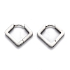Tarnish Resistant 304 Stainless Steel Rhombus Huggie Hoop Earrings STAS-H156-08P-1