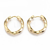 Brass Huggie Hoop Earrings X-KK-T062-45G-NF-1