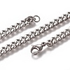 Non-Tarnish Men's Cuban Link Chain Necklaces NJEW-L172-01C-1