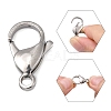 Tarnish Resistant Polished 316 Surgical Stainless Steel Lobster Claw Clasps X-STAS-R072-18A-3
