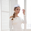 Bowknot Wool Felt Fascinators Pillbox Hat with Iron Alligator Hair Clips LS-MRMJ-WH0077-113A-6