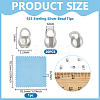925 Sterling Silver Bead Tips with Suede Fabric Square Silver Polishing Cloth FIND-BC0013-10A-2