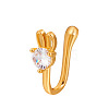 Brass Clear Zirconia Zirconia Clip-on Nose Septum Rings WGEBD42-06-2