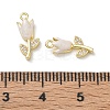 Brass Micro Pave Clear Cubic Zirconia and Enamel Charms KK-A300-22G-01-3