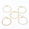 Brass Enamel Charm Bracelets BJEW-JB05587-1
