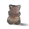 Natural Grey Agate Bear Healing Figurines DJEW-Z005-08-2