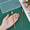 2Pcs Brass Hair Sticks OHAR-PH00007-3