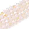 Opaque Solid Color Electroplate Glass Beads Strands X-EGLA-A039-P2mm-L06-1