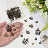 60Pcs 6 Styles Tibetan Style Alloy Charms FIND-BM0001-46-3