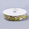 Flower Pattern Printed Polyester Organza Ribbons ORIB-Q035-02-2