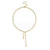 Brass Oval Link Lariat Necklaces for Women NJEW-JN05637-4