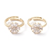 Brass Micro Pave Clear Cubic Zirconia Adjustable Rings RJEW-A002-07G-1