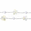 Glass Butterfly & ABS Plastic Pearl Beaded Chains CHS-N003-02-01-4